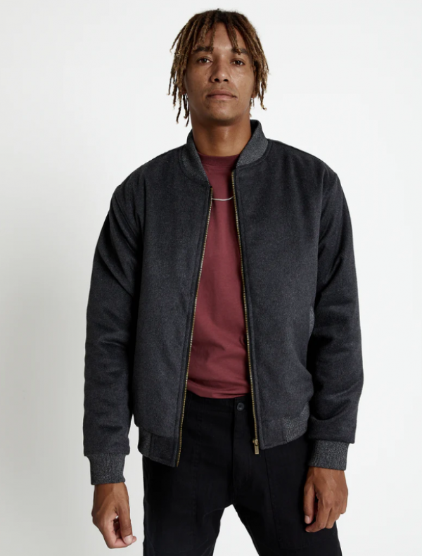 Jaket Bomber dengan Bahan Wol Berkualitas Tinggi